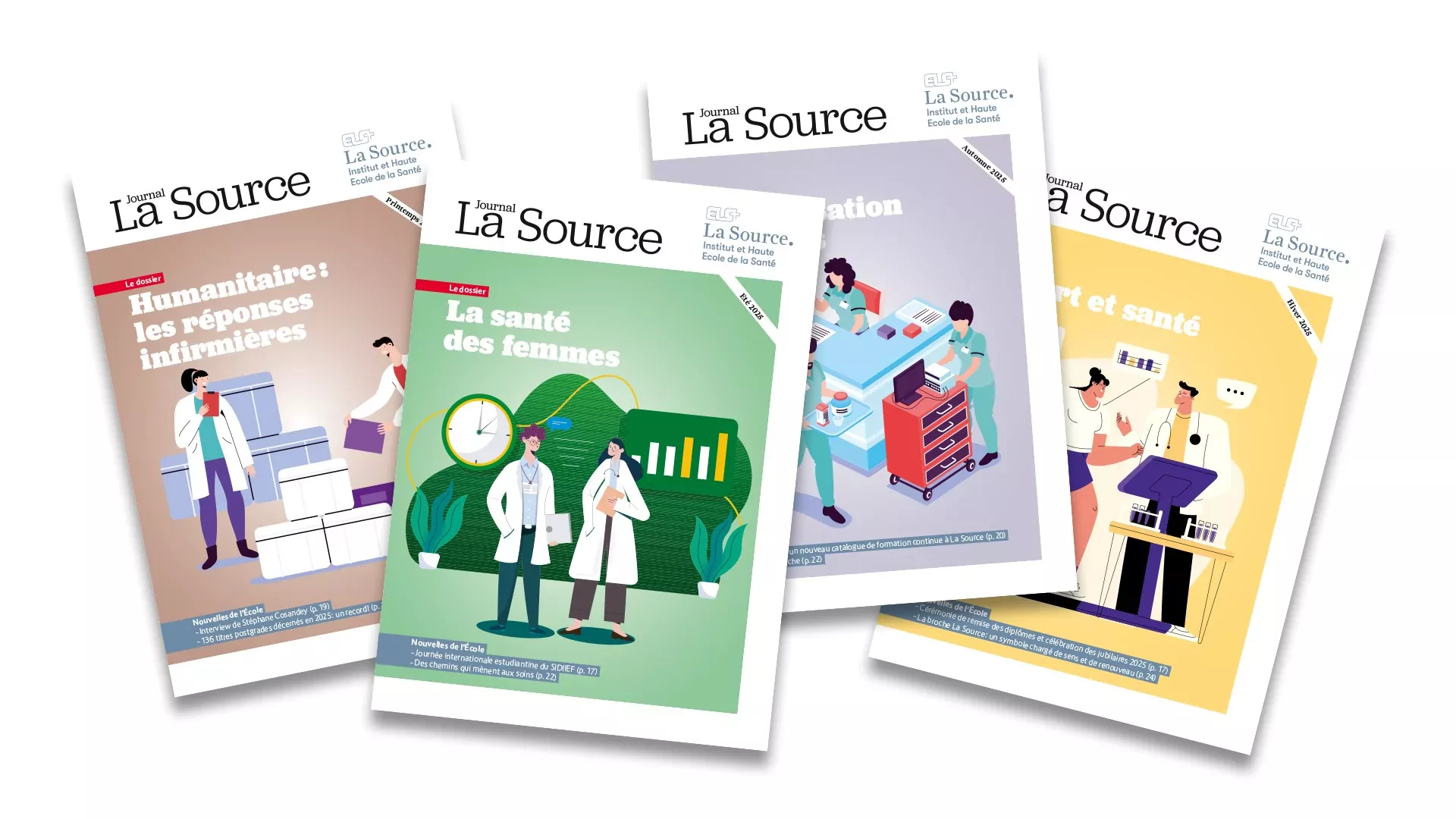 Plusieurs couverture de journal La Source